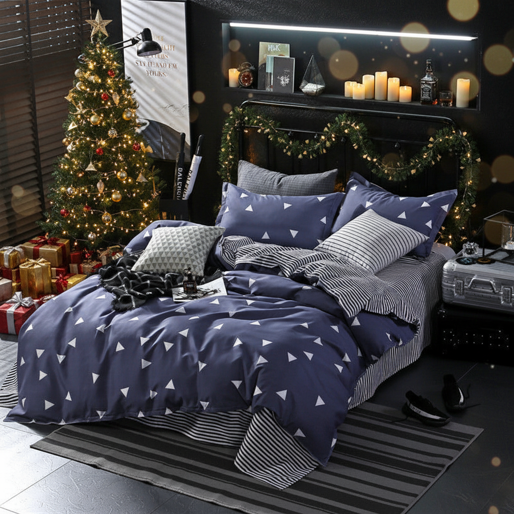 Brushed Aloe Cotton Bedding Set - 4 Piece Floral Duvet Cover Set