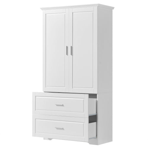 High Bathroom Storage Cabinet - Tall Vertical Storage with Multiple Compartments