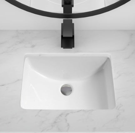 Bathroom Undermount Basin - White Rectangular Ceramic Wash Basin