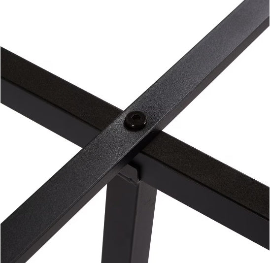 King Size Metal Platform Bed with Wooden Headboard, Footboard & USB Ports