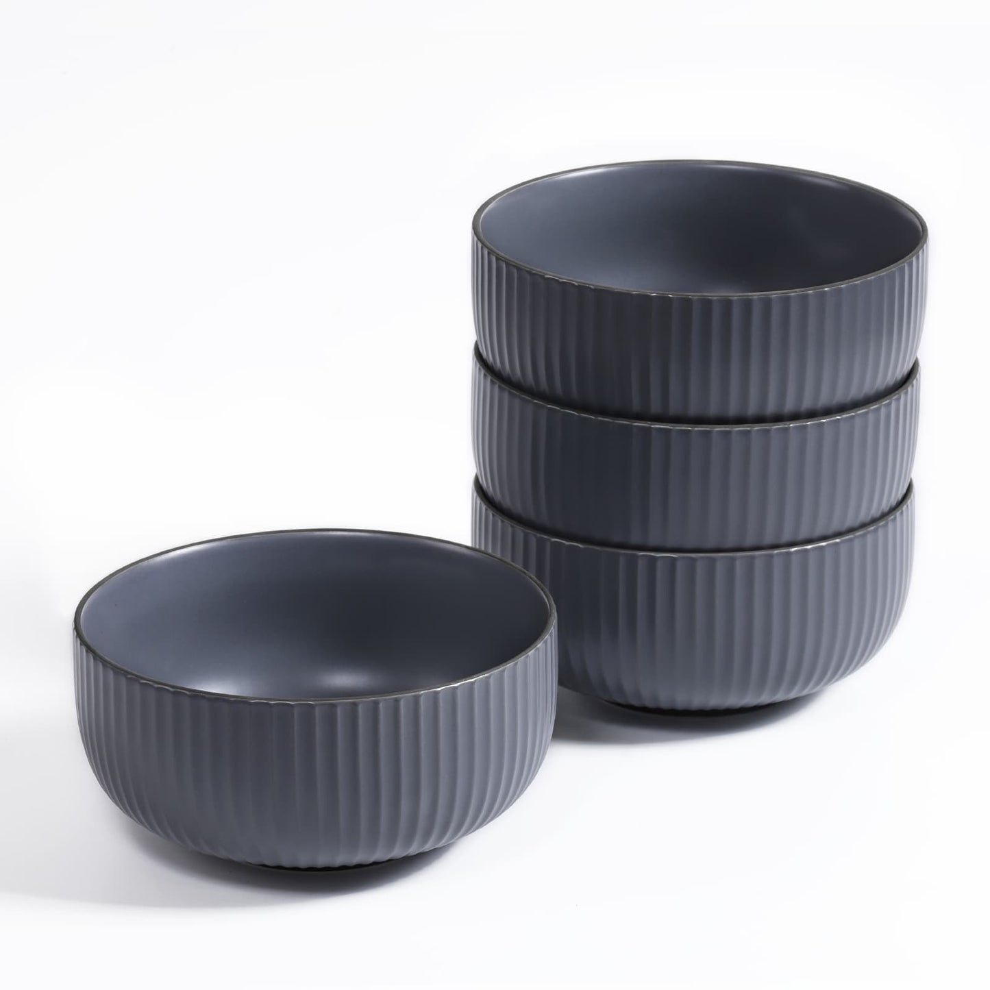 Ceramic Bowls Set of 4 - 46oz Large Serving Bowls for Cereal, Salad & Pasta