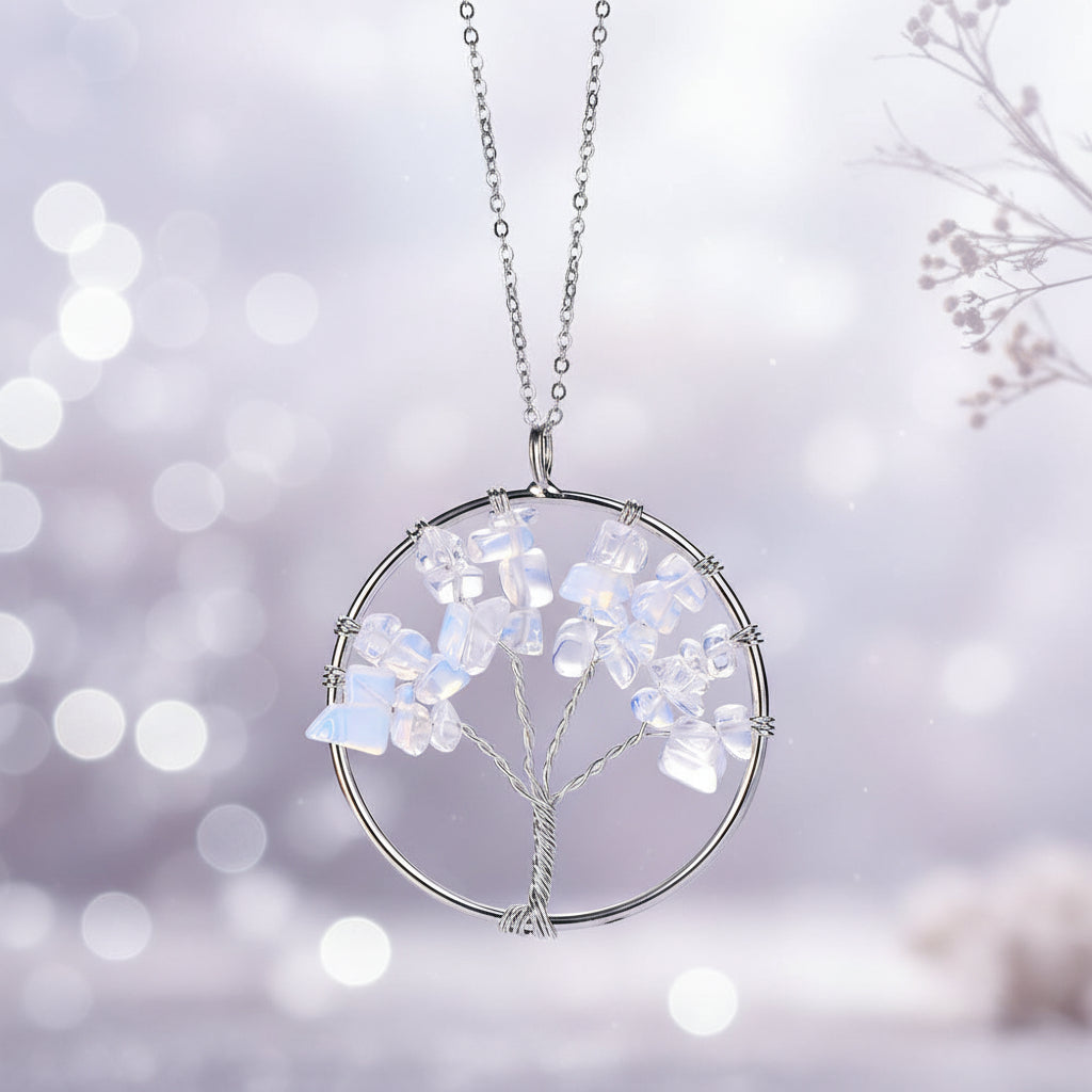 Tree of Life Pendant Necklace - Hand Wired Stainless Steel Lucky Charm