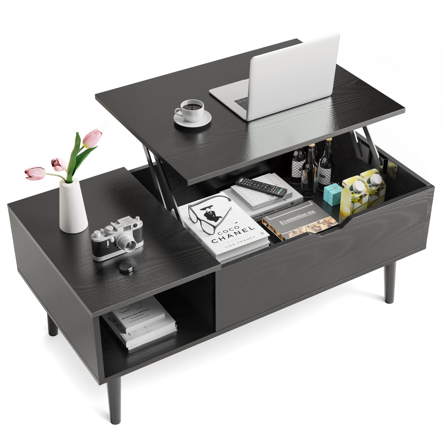 Lift Top Coffee Table with Hidden Storage - Modern Living Room Table