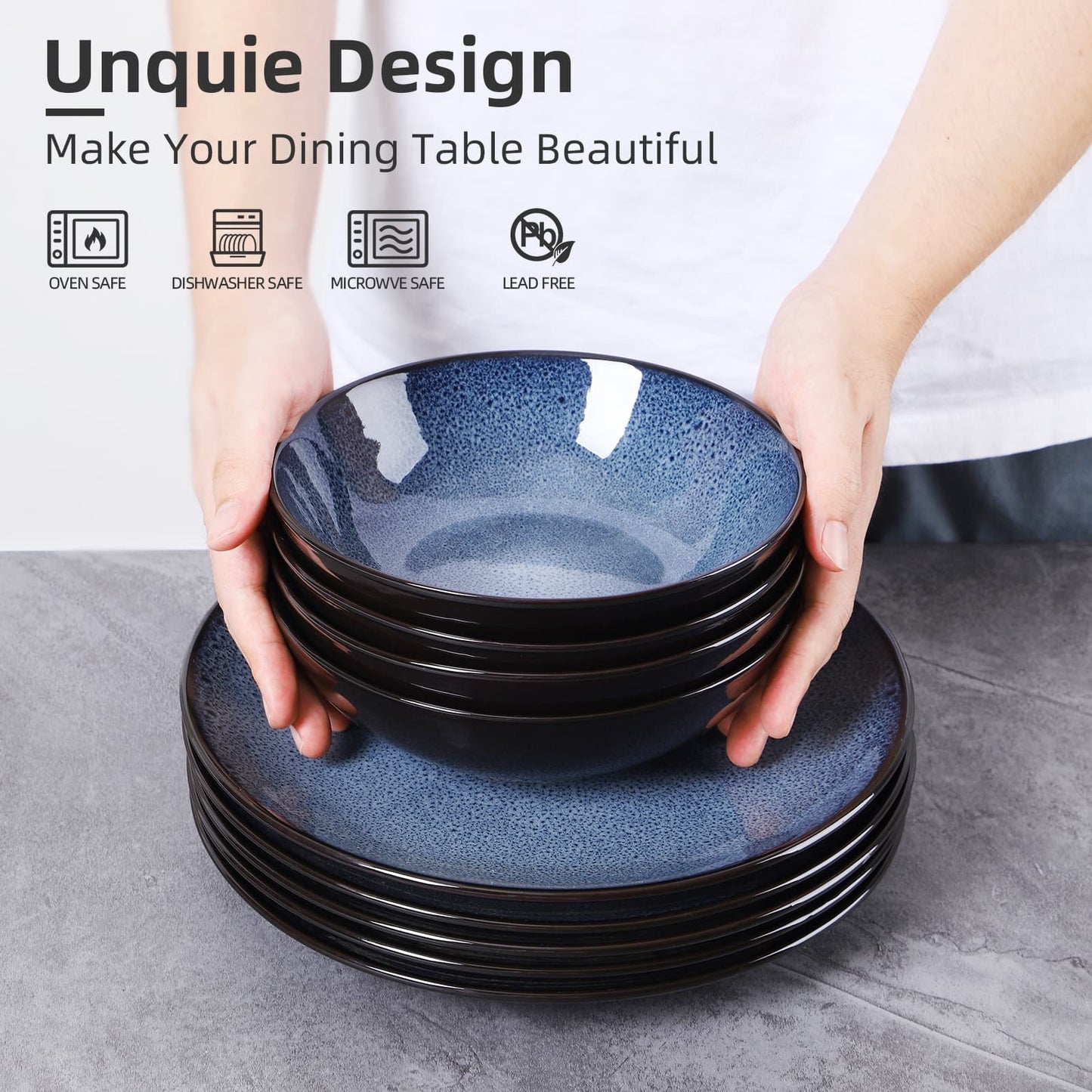 Creative Western Kiln Change Peacock Blue Bowl 30oz - Set of 4
