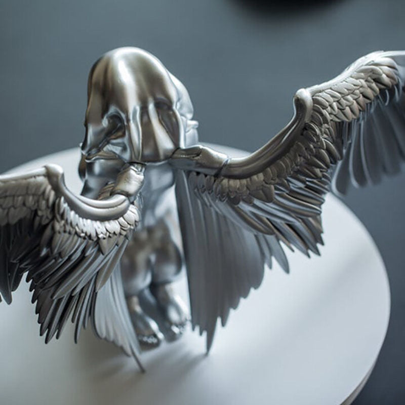 Indoor Wings Angel Resin Ornaments - Modern Silver Decorative Sculpture