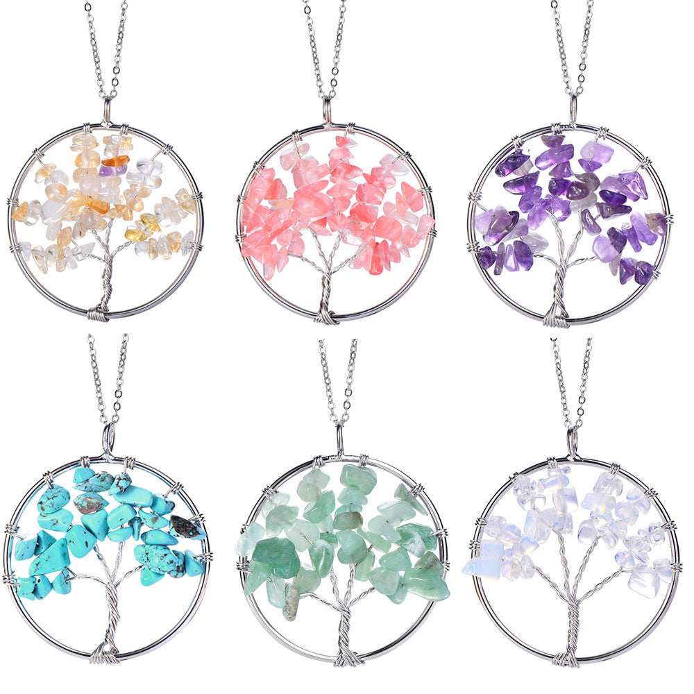 Tree of Life Pendant Necklace - Hand Wired Stainless Steel Lucky Charm
