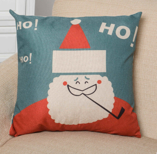 Christmas Linen Pillowcase - Festive Cushion Cover for Holiday Decor