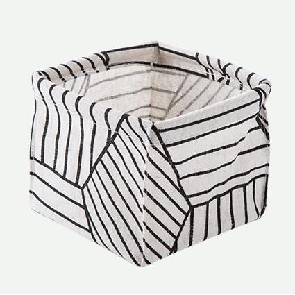 Cotton Linen Storage Basket - Decorative Organizer for Shelf and Closet