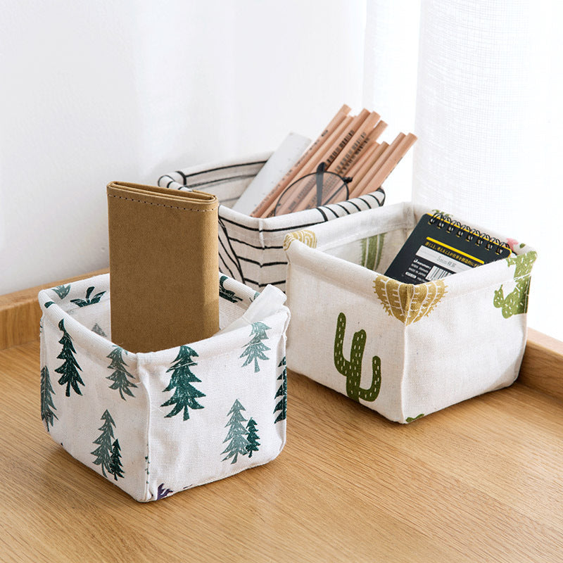Cotton Linen Storage Basket - Decorative Organizer for Shelf and Closet