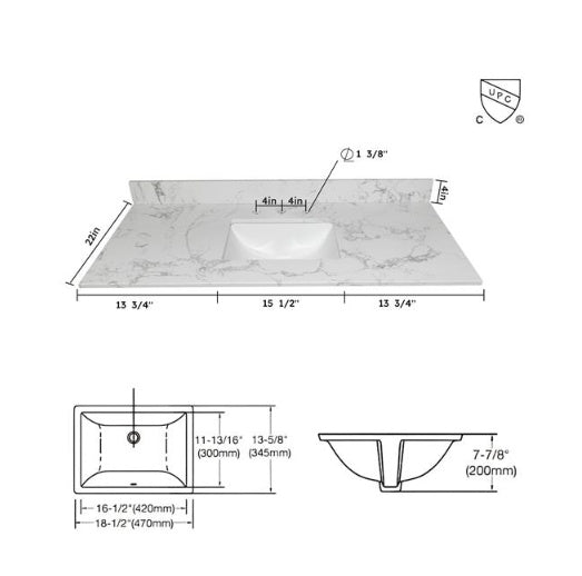 Stone Bathroom Countertop - Premium Natural Stone Vanity Top