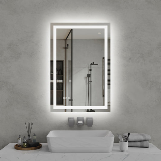 24" x 36" LED Bathroom Mirror - Modern Illuminated Wall Mirror with Touch Control