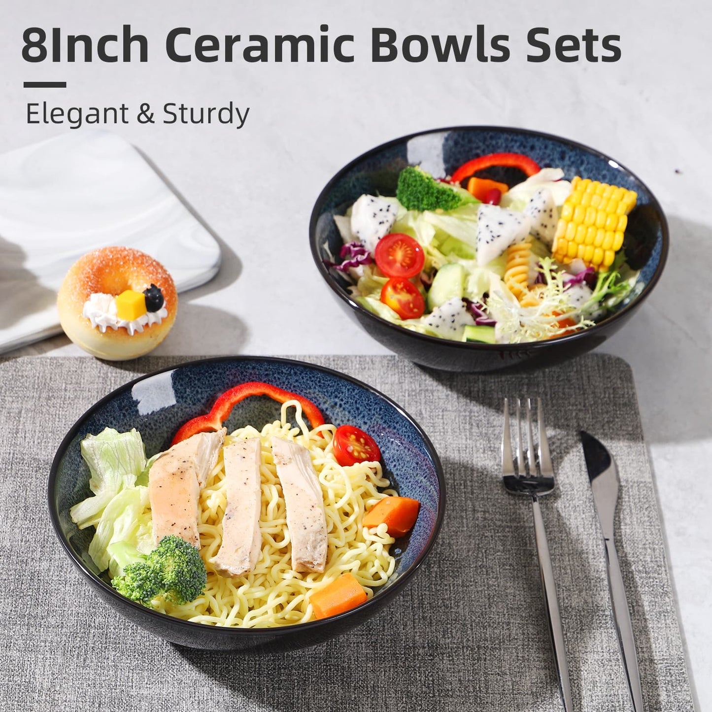 Creative Western Kiln Change Peacock Blue Bowl 30oz - Set of 4