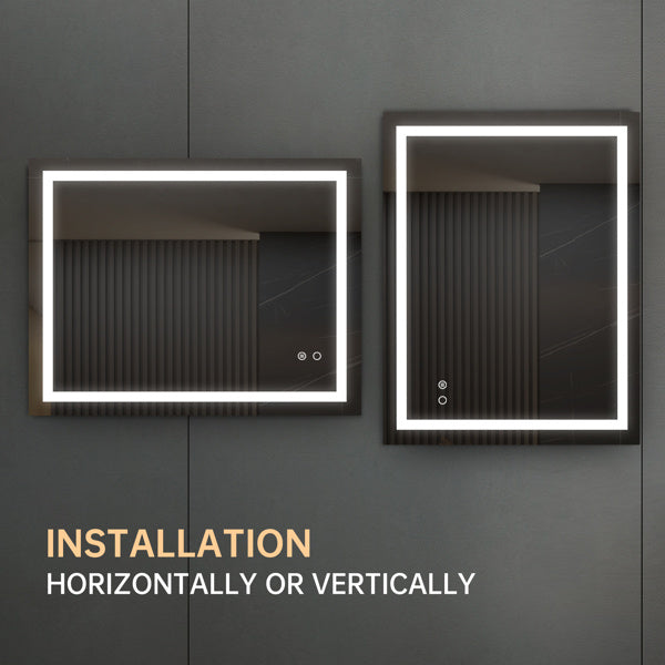 LED Lighting Bathroom Wall Mounted Mirror - Modern Illuminated Vanity Mirror