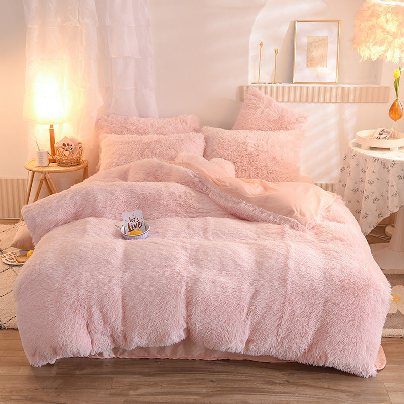 Luxury Thick Fleece Duvet Cover Set - Ultra-Soft Plush Winter Bedding for Queen & King Beds