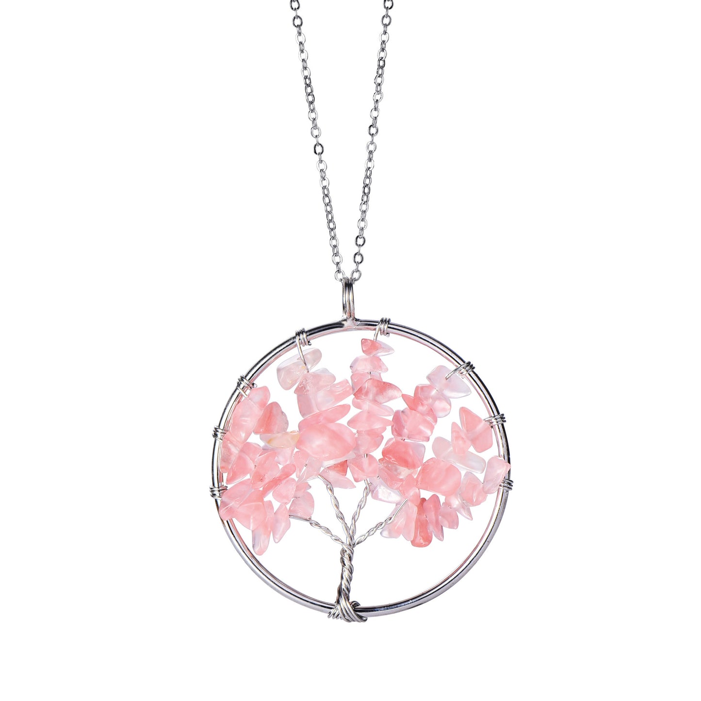 Tree of Life Pendant Necklace - Hand Wired Stainless Steel Lucky Charm