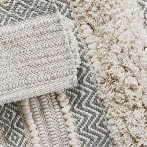 Woven Texture Stripe Bath Rug Grey 20x32