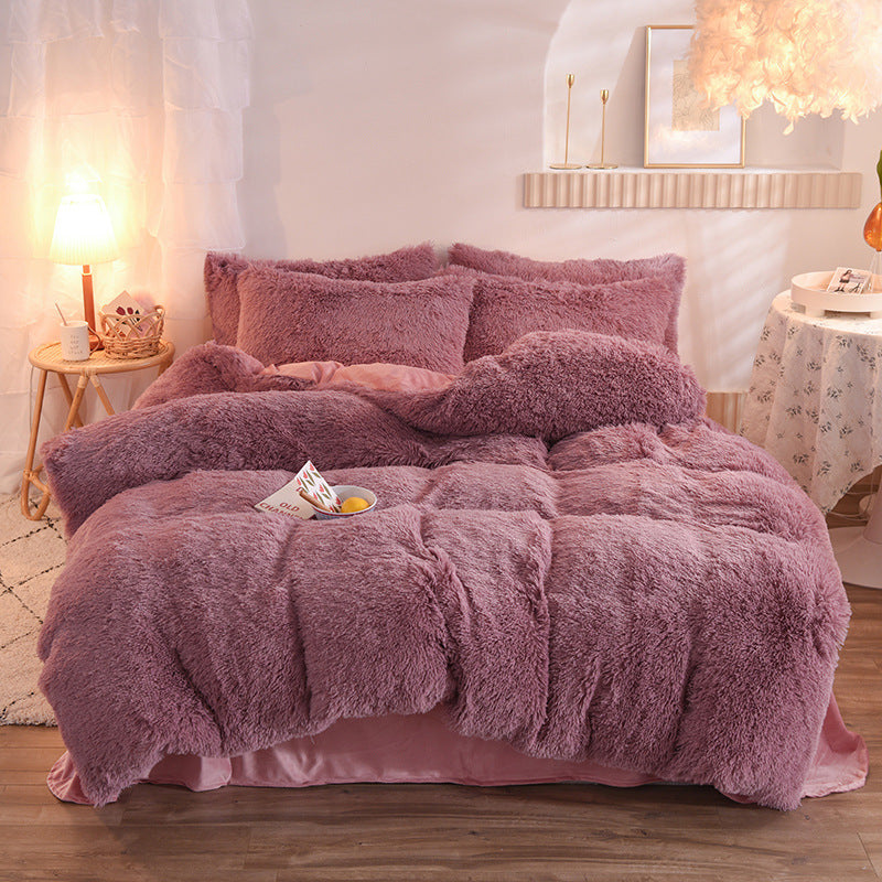 Luxury Thick Fleece Duvet Cover Set - Ultra-Soft Plush Winter Bedding for Queen & King Beds