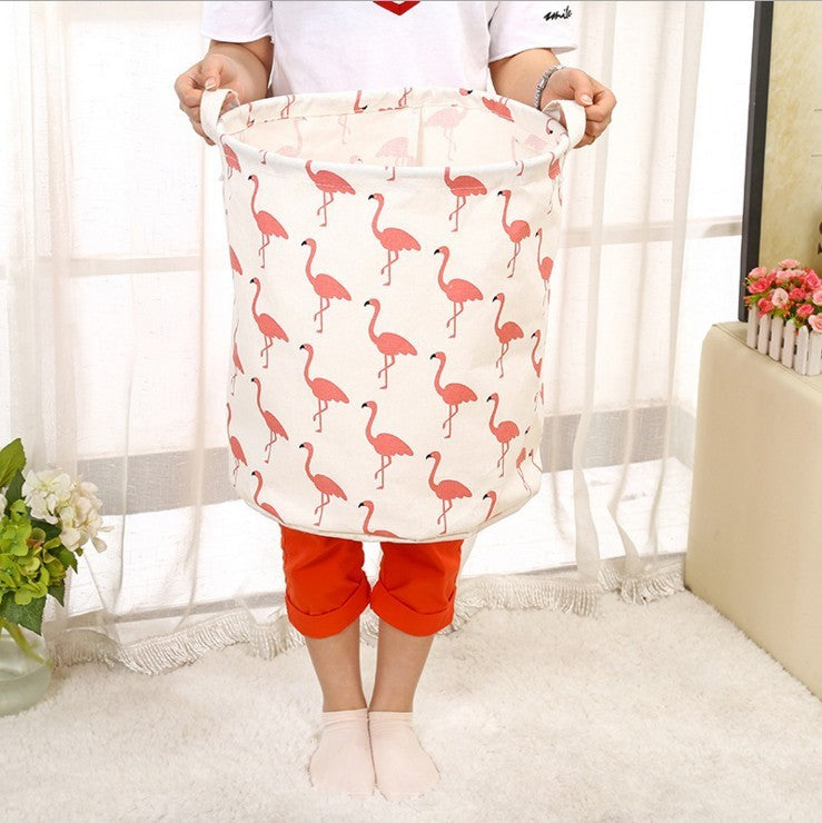 Foldable Cotton Linen Laundry Basket - Large Storage Hamper with Handles