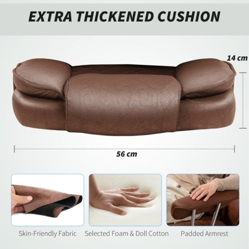 HOMCOM Reclining Office Chair with Lumbar Support - Executive Leatherette Desk Chair