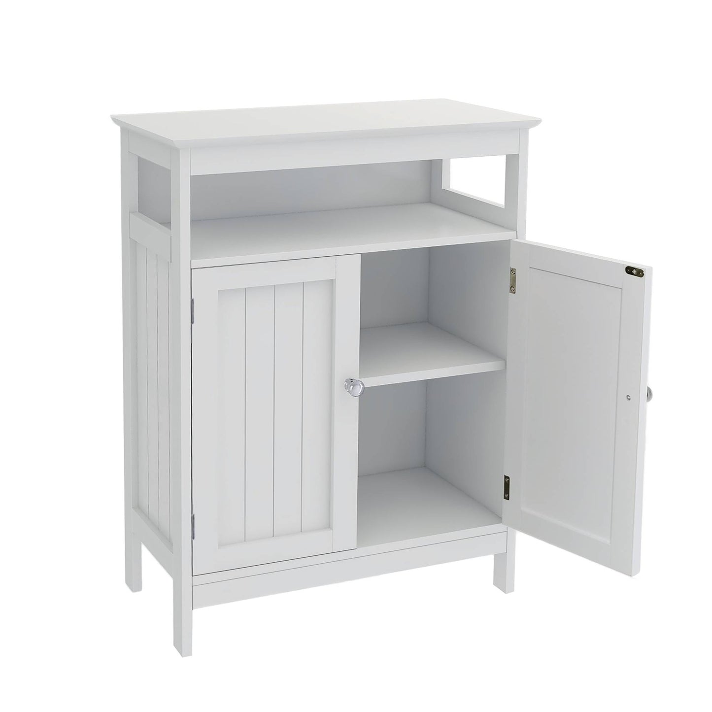 Bathroom Standing Storage Cabinet White Double Shutter Doors Cabinet