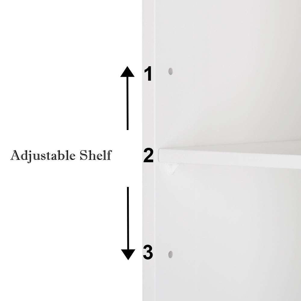 4-Drawer Single Door Bathroom Storage Cabinet - White Floor Standing Cabinet
