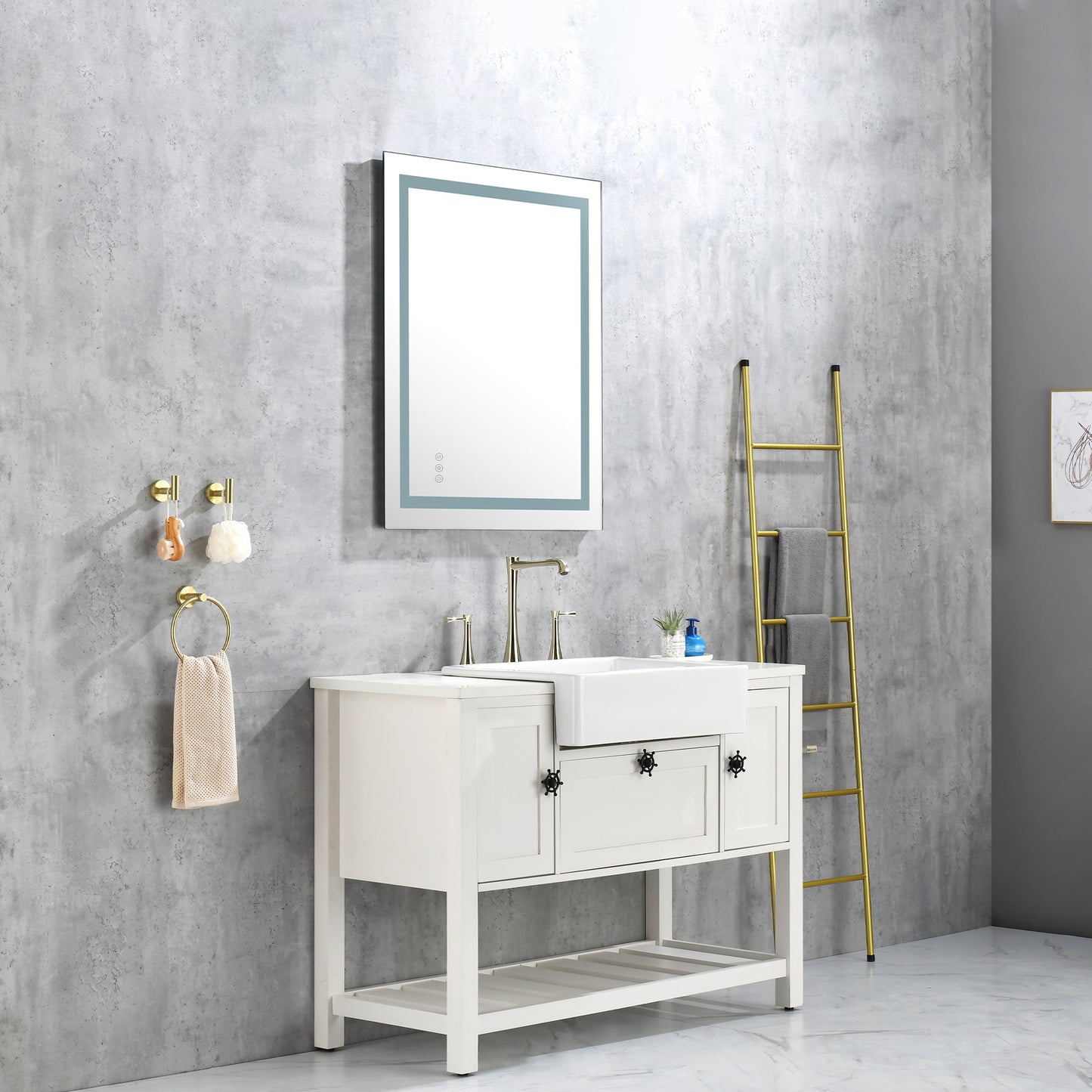 36" x 28" LED Bathroom Mirror - Large Illuminated Wall Mirror with Touch Control