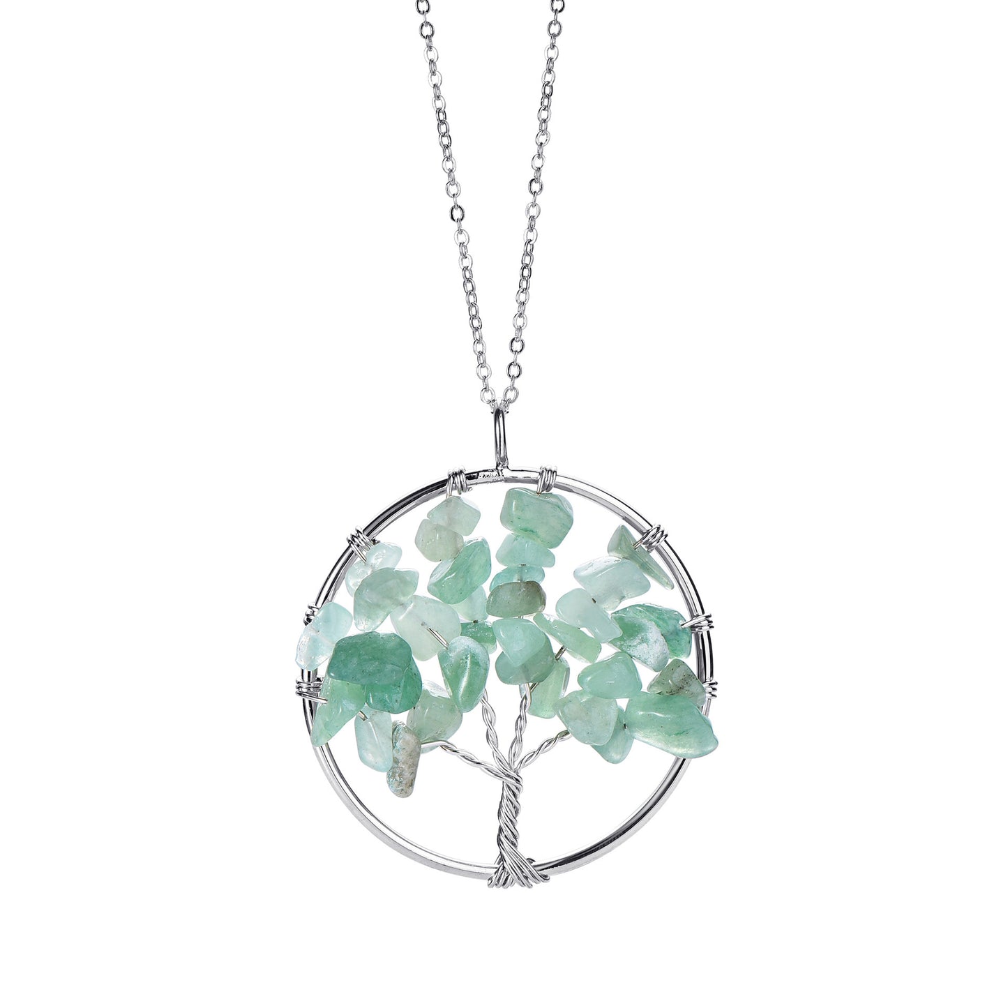 Tree of Life Pendant Necklace - Hand Wired Stainless Steel Lucky Charm