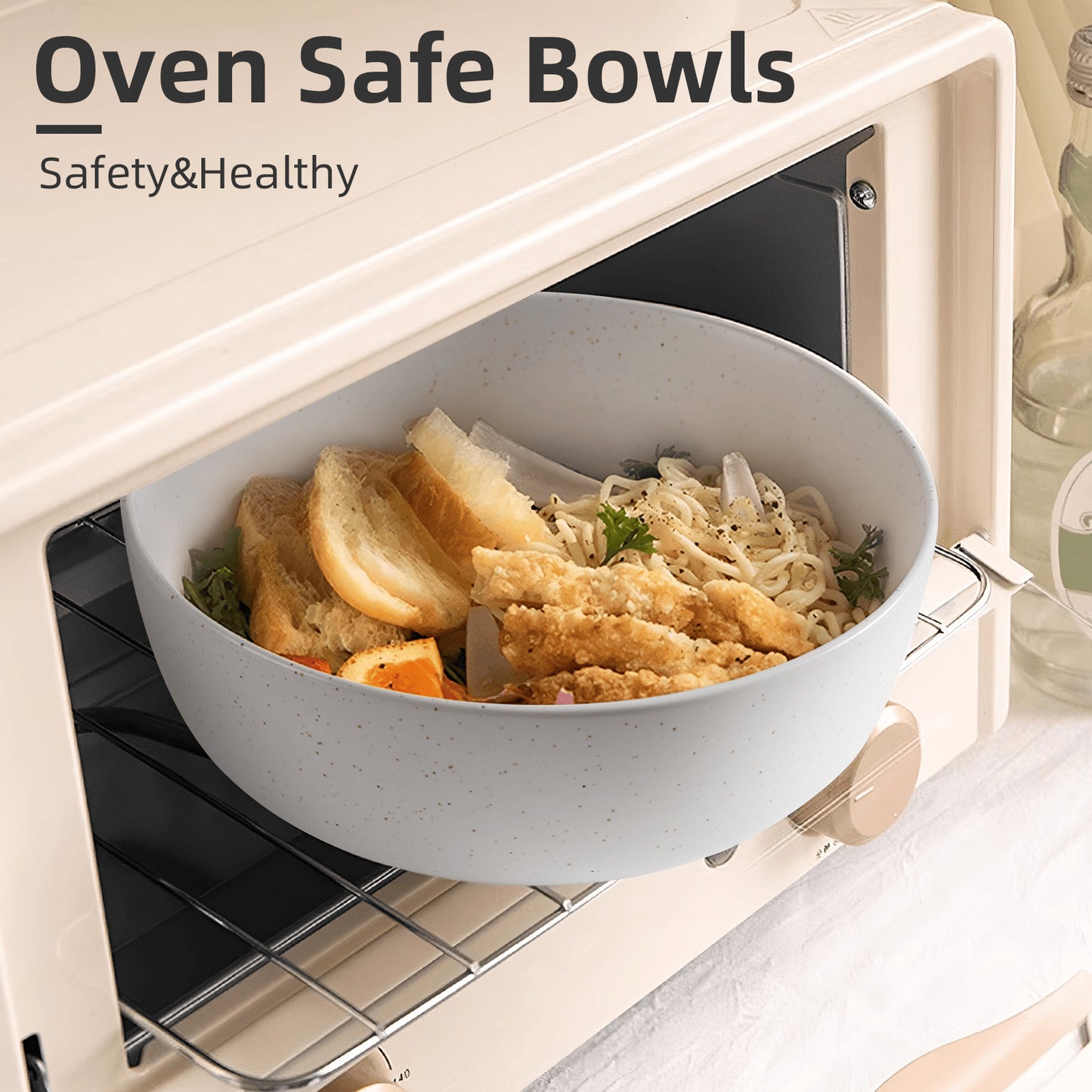 Ceramic Bowls Set of 4 - 27oz Perfect Portion Bowls for Cereal, Salad & Soup