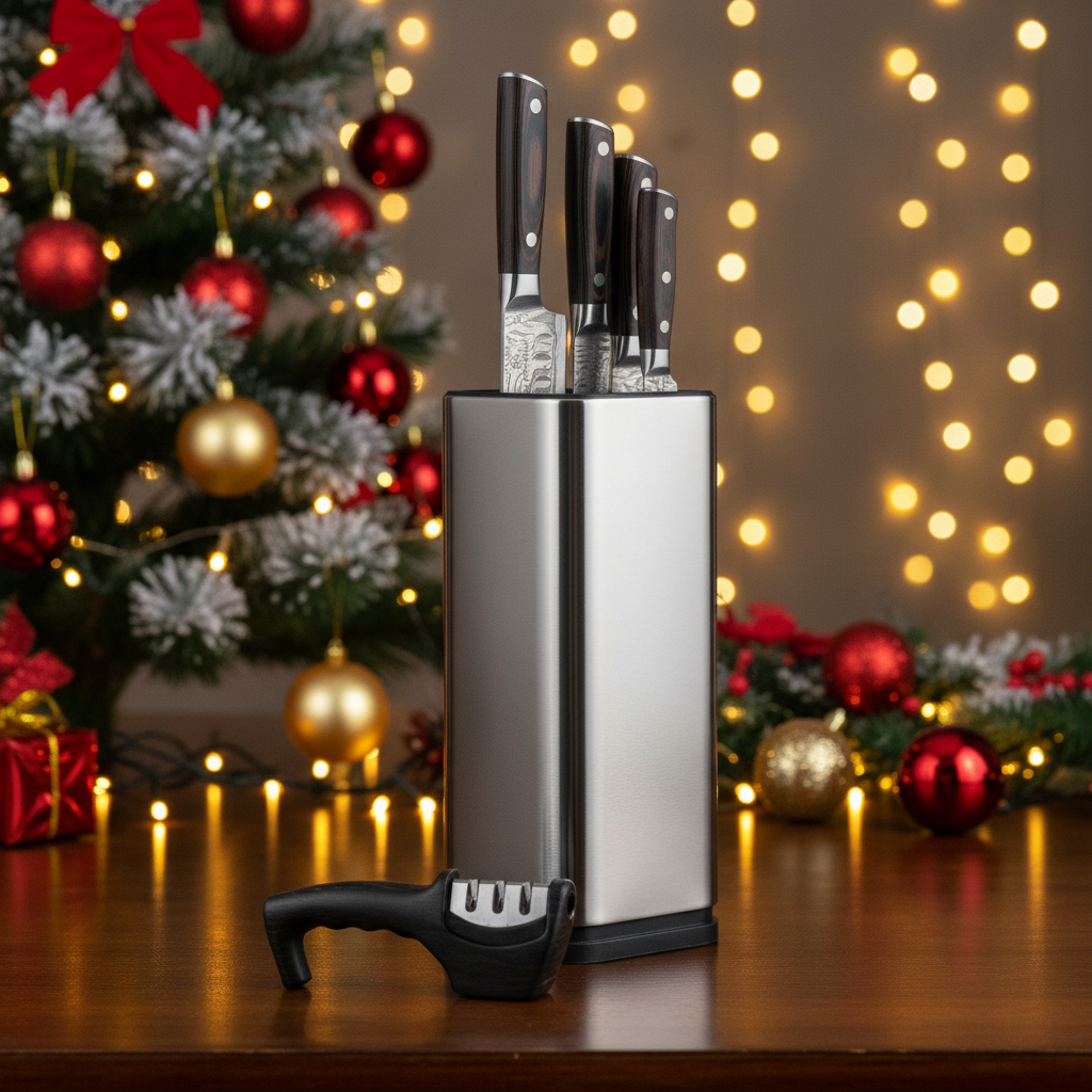 Professional Kitchen Cleaver Knife - Damascus Pattern Chef's Slicing Knife