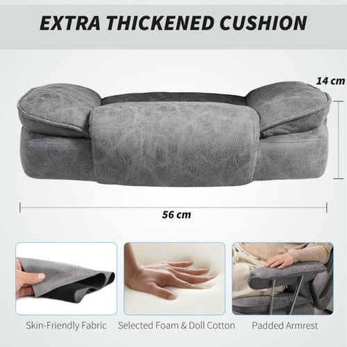 HOMCOM Reclining Office Chair with Lumbar Support - Executive Leatherette Desk Chair