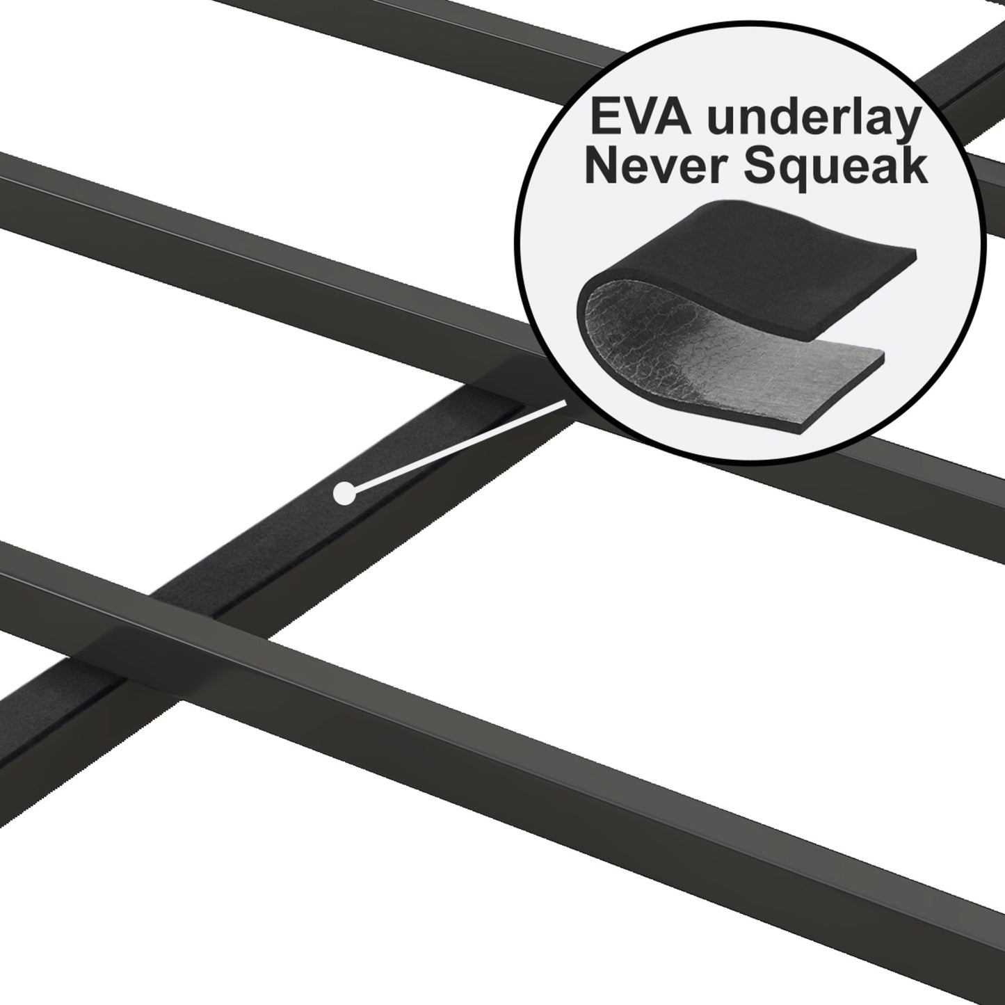 Grey Queen Bed Frame with Charging Station - Upholstered Metal Platform Bed