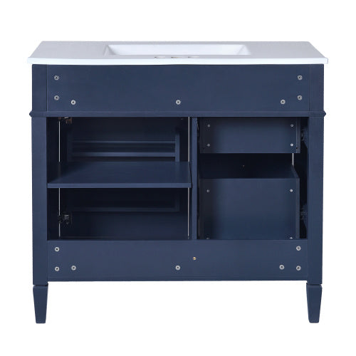 36" Bathroom Vanity with Medicine Cabinet - Modern Storage Cabinet with Soft-Close Doors