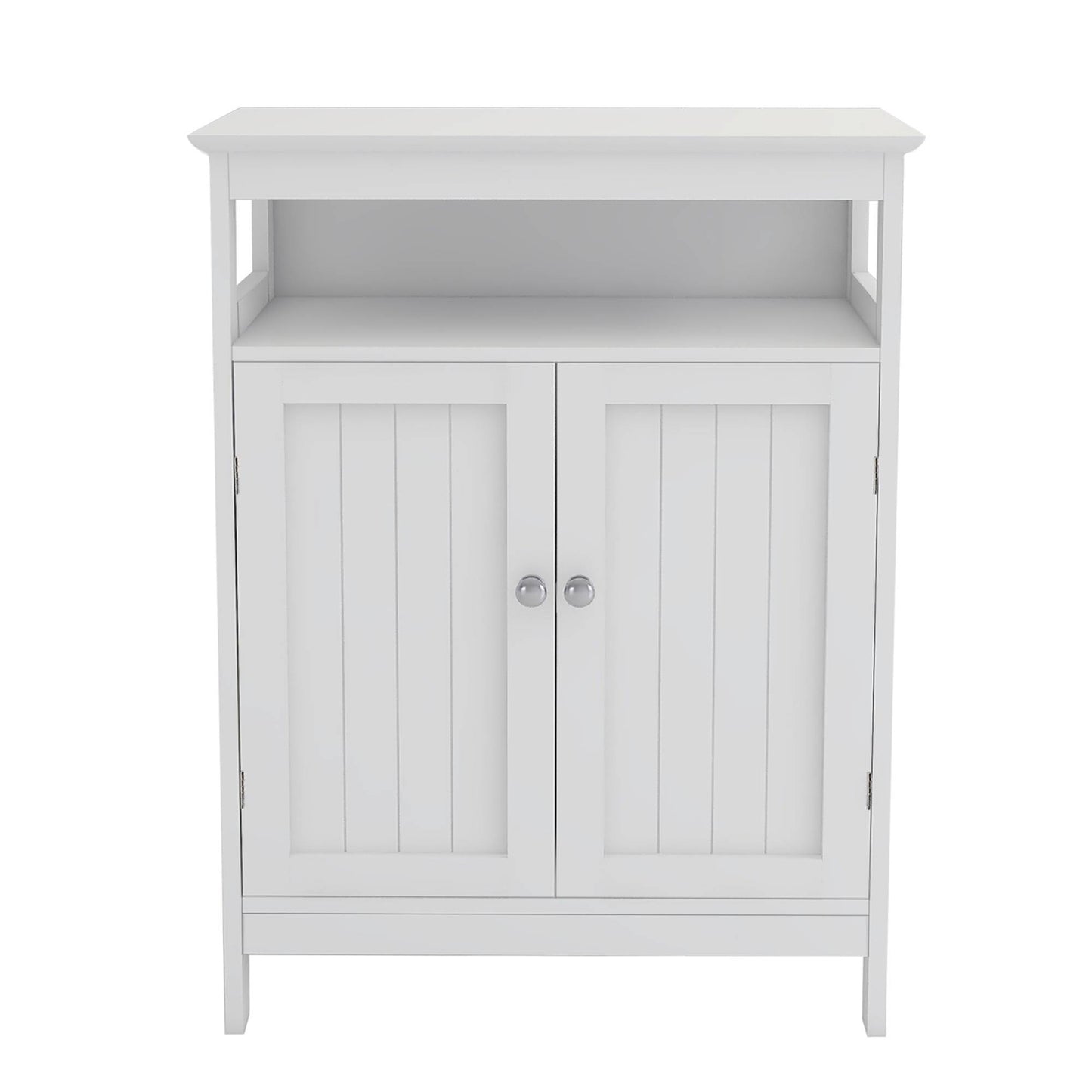 Bathroom Standing Storage Cabinet White Double Shutter Doors Cabinet
