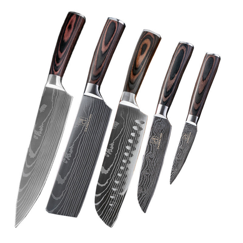 Professional Kitchen Cleaver Knife - Damascus Pattern Chef's Slicing Knife
