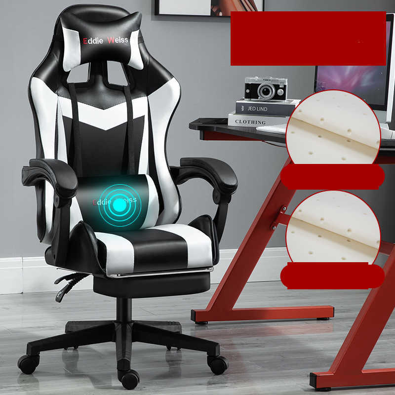 Gaming Office Chair with USB Massage & Footrest - Ergonomic UK