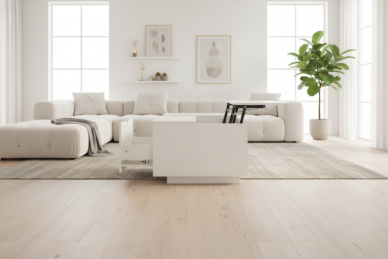 Lift Top Coffee Table with Hidden Storage - Modern Multifunctional Living Room Table