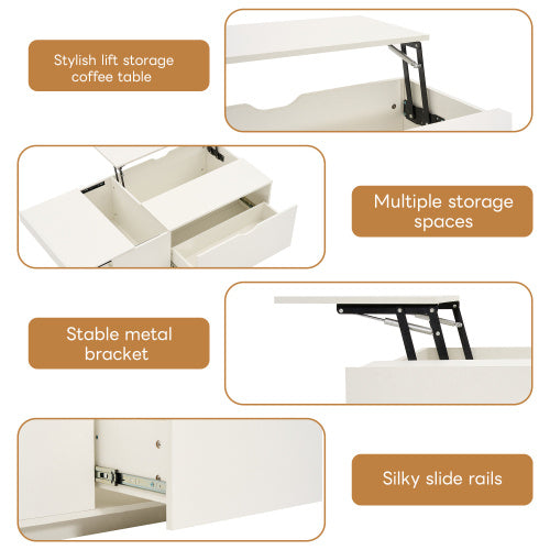 Lift Top Coffee Table with Hidden Storage - Modern Multifunctional Living Room Table