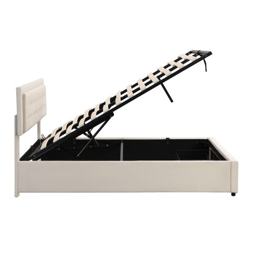 Grey Velvet King Bed Frame with Storage - 5FT Upholstered Bed with Slats (150x200cm)