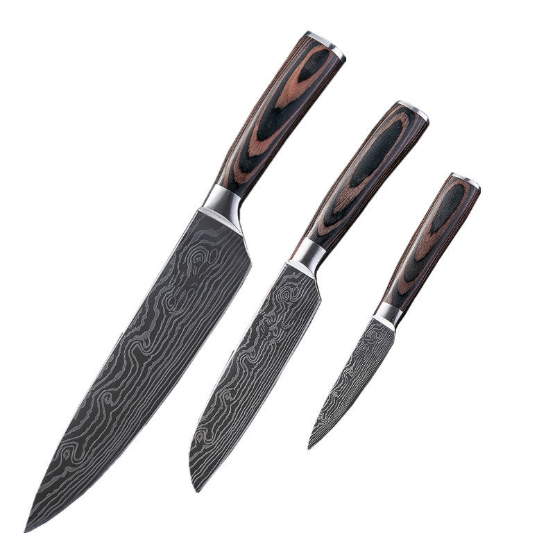 Professional Kitchen Cleaver Knife - Damascus Pattern Chef's Slicing Knife
