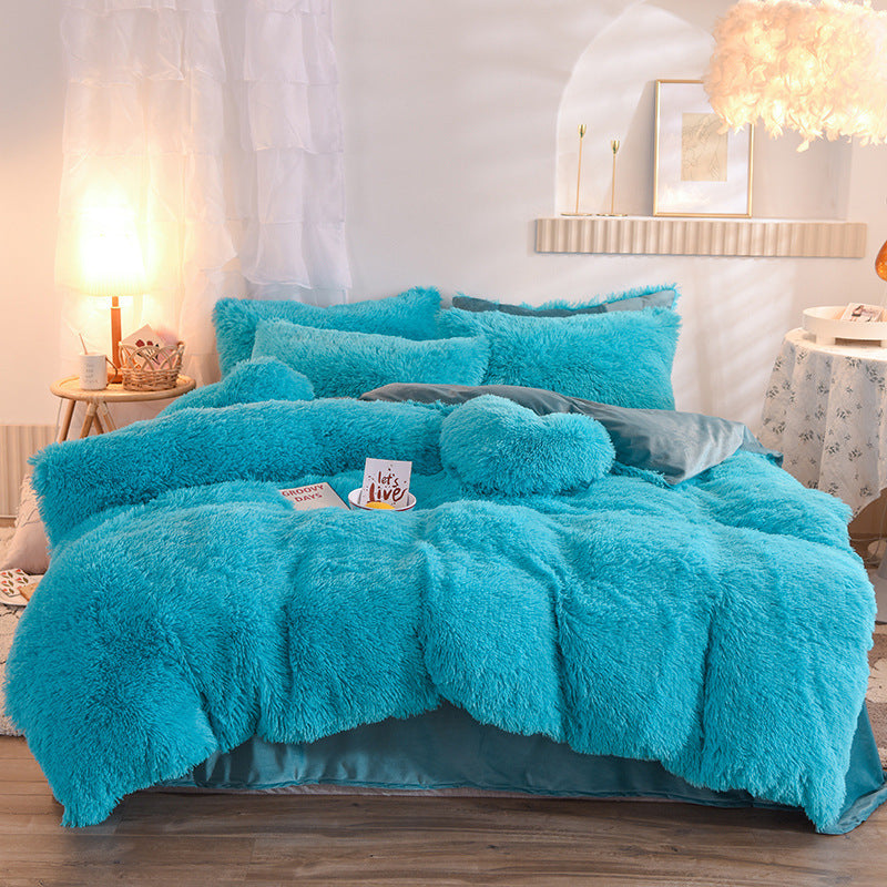 Luxury Thick Fleece Duvet Cover Set - Ultra-Soft Plush Winter Bedding for Queen & King Beds