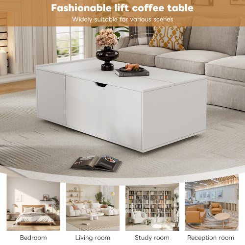 Lift Top Coffee Table with Hidden Storage - Modern Multifunctional Living Room Table