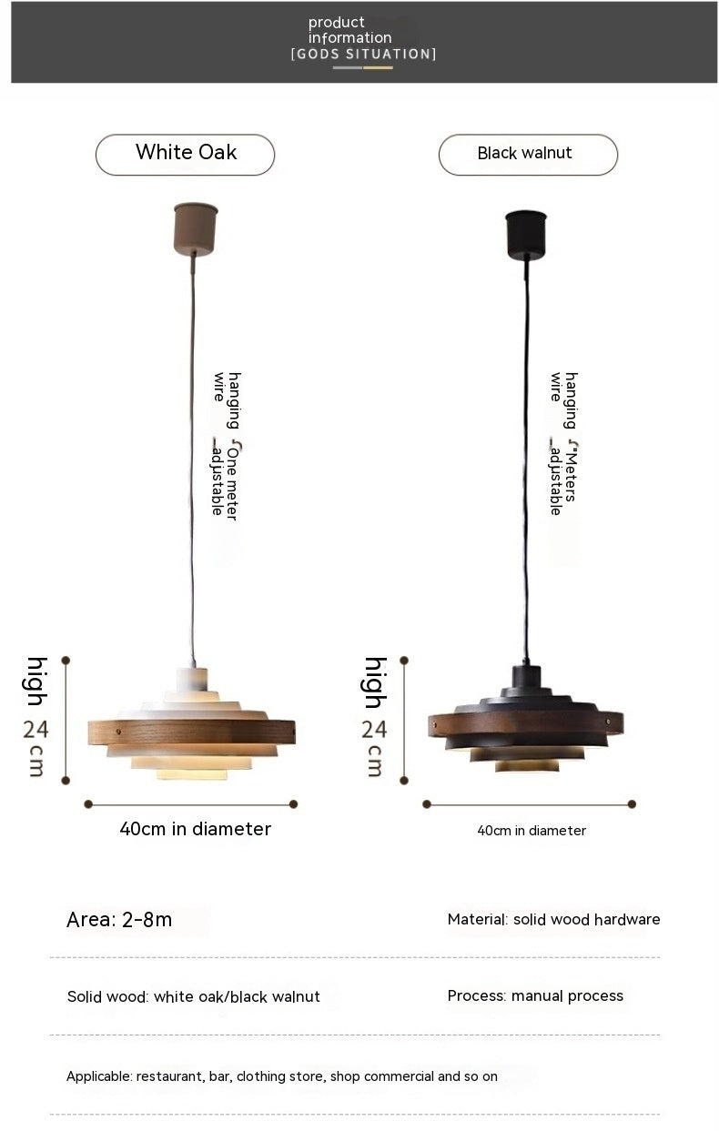 Retro Pendant Light - Wooden Kitchen Island Chandelier for Dining Table & Bar