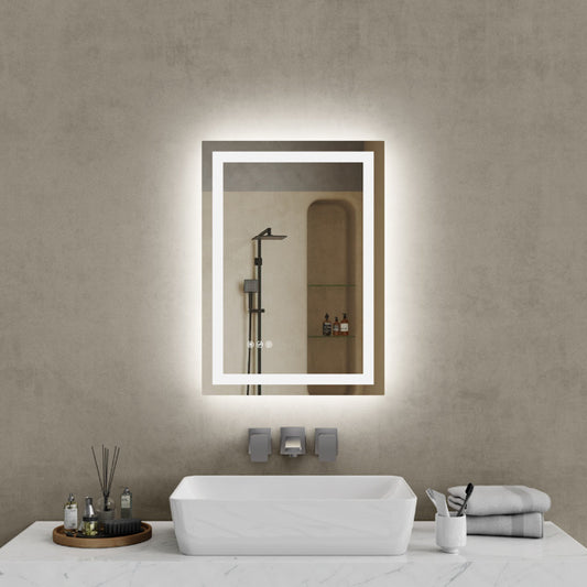 20" x 28" LED Bathroom Mirror - Compact Illuminated Wall Mirror with Touch Control