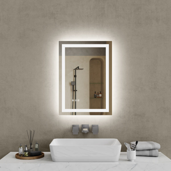 20" x 28" LED Bathroom Mirror - Compact Illuminated Wall Mirror with Touch Control