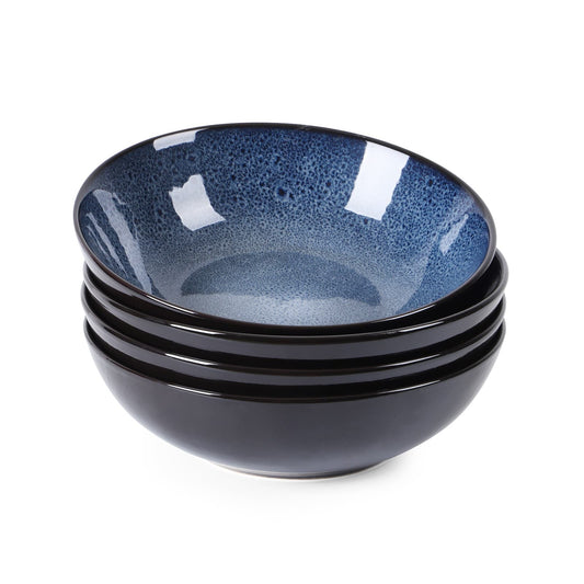 Creative Western Kiln Change Peacock Blue Bowl 30oz - Set of 4