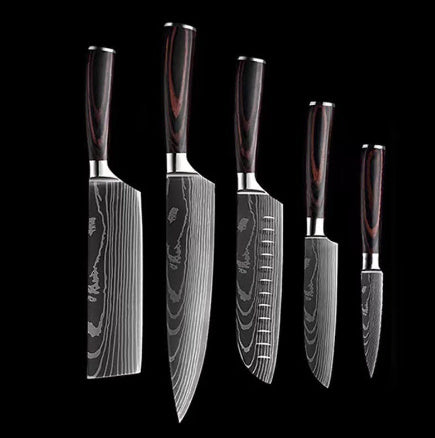 Professional Kitchen Cleaver Knife - Damascus Pattern Chef's Slicing Knife
