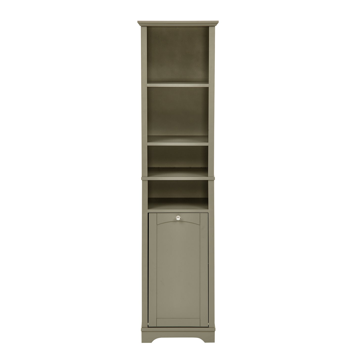 64" Tall Bathroom Storage Cabinet - Floor Standing Cabinet with Laundry Hamper