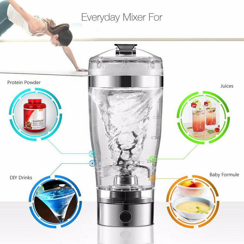 Electric Protein Shaker Bottle - USB Rechargeable Vortex Mixer 600ml