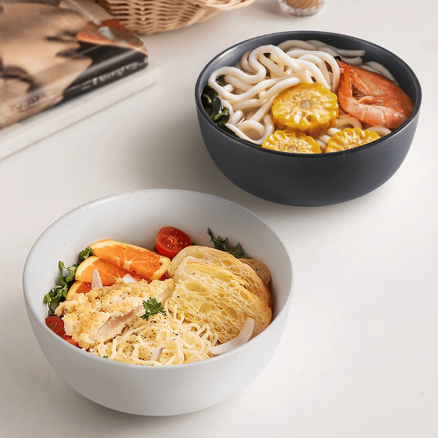 Ceramic Bowls Set of 4 - 27oz Perfect Portion Bowls for Cereal, Salad & Soup