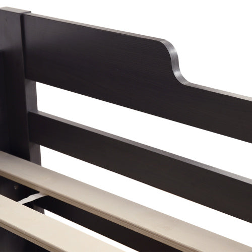 White Cabin Mid Sleeper Bed with Storage - 3FT Single Kids Bed with Drawers & Shelf